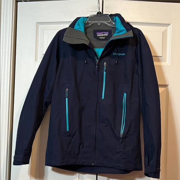 Patagonia Jackets & Blazers - Patagonia Large - Piolet Jacket Mountain Parka Navy with Teal Lining and Accents